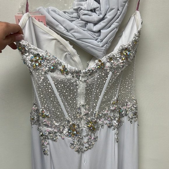 Blush prom strapless corset top beaded gown - Picture 9 of 9